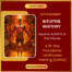 An image of a skeleton with red background depicting the content of thetahealing intuitive anatomy 15 day practitioner training by Quanta Mind